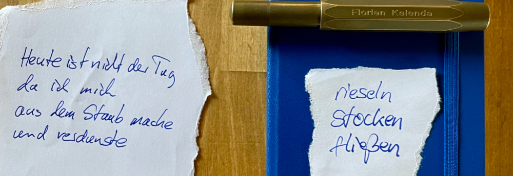 Rieseln stocken flie&szlig;en. Reisenotizen